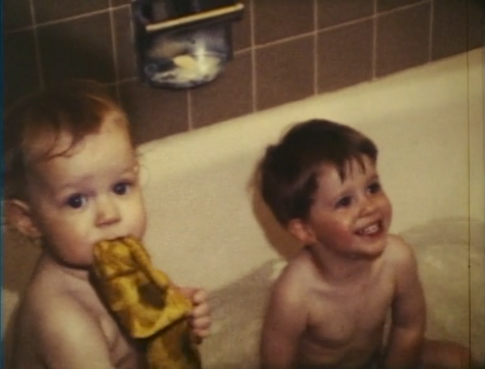 Naked babies in the bath